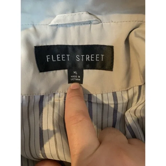 Fleet Street Women's XL Navy Blue Hooded Raincoat Parka Jacket Full Zip Lined - Picture 3 of 5